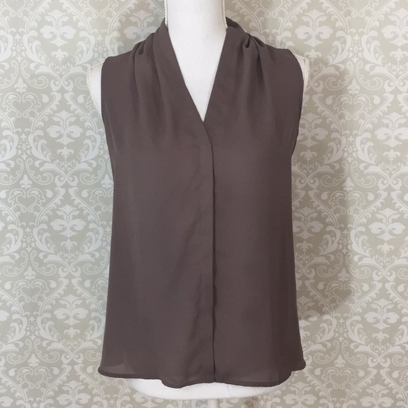 Belissimo Tops - Belissimo Brown Sleeveless button down blouse